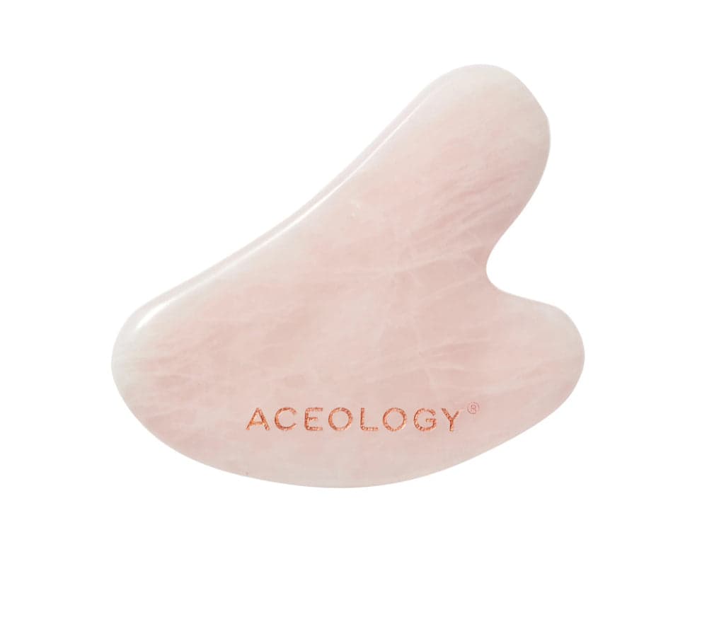 ACEOLOGY ROSE QUARTZ GUA SHA FACIAL MASSAGER