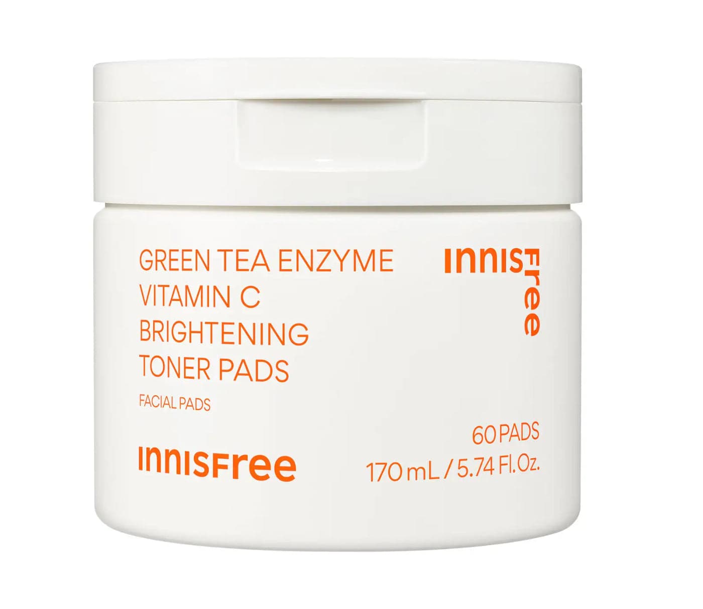 innisfree Green Tea Enzyme Vitamin C Brightening + Exfoliating Toner Pads - 60 pads