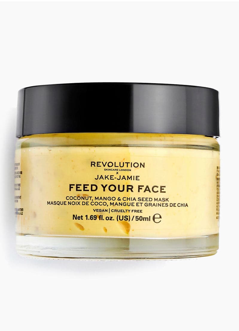 Makeup Revolution Revolution Skincare X Jake Jamie Coconut, Mango & Chia Seed Radiant Glow Face Mask, Yellow, 50 ml