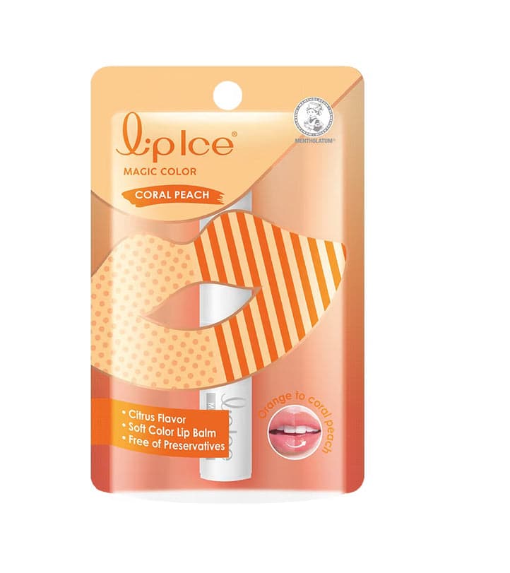 MENTHOLATUM Lipice Magic Color ( Coral peach ) Colour Changeable & 10 Hours Moisture