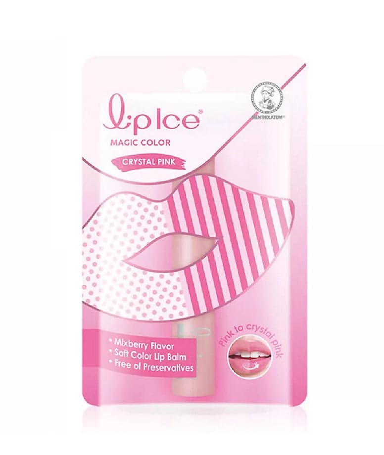 MENTHOLATUM Lipice Magic Color ( Crystal Pink ) Mix Berry Colour Changeable & 10 Hours Moisture